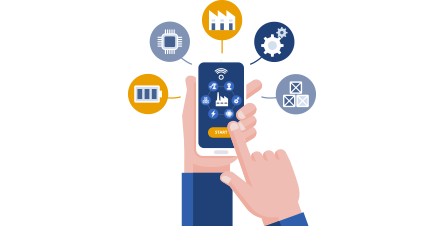 Automation & optimization Hands using automated applications on a mobile phone